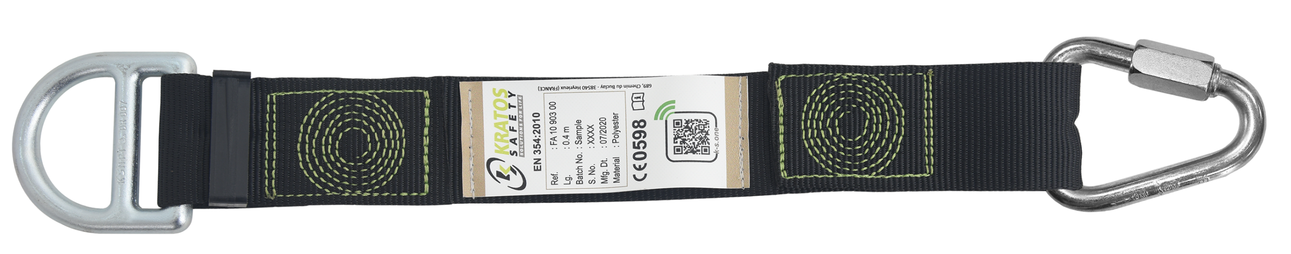 Kratos Rückenösenverlängerung mit D-Ring und Maillon-Rapide